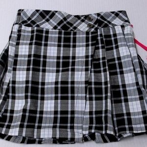 Justice Black and White Plaid Skirt